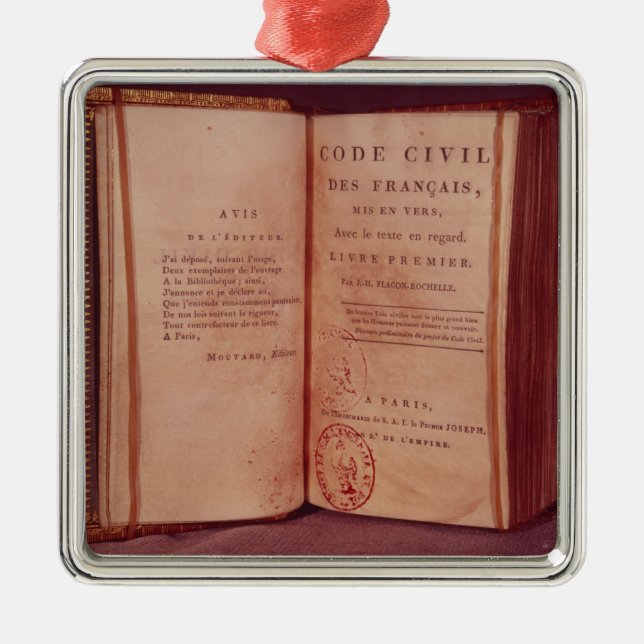 Ornamento De Metal O código de Napoleão (Frente)