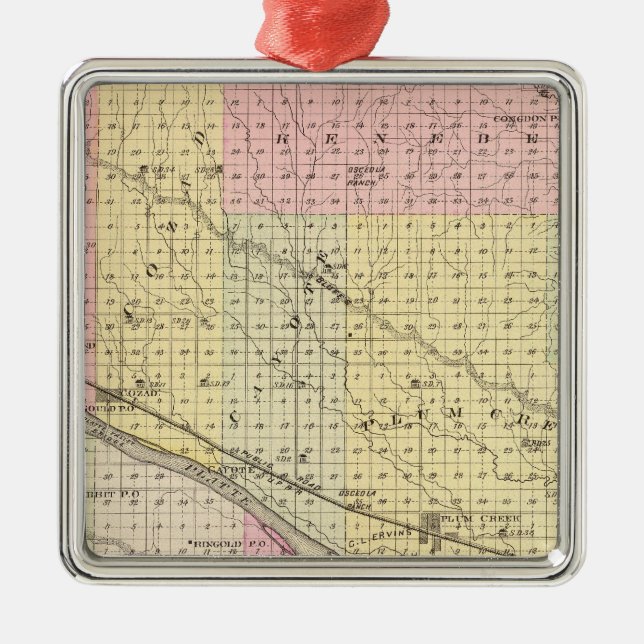 Ornamento De Metal O Condado de Dawson, Nebraska (Frente)