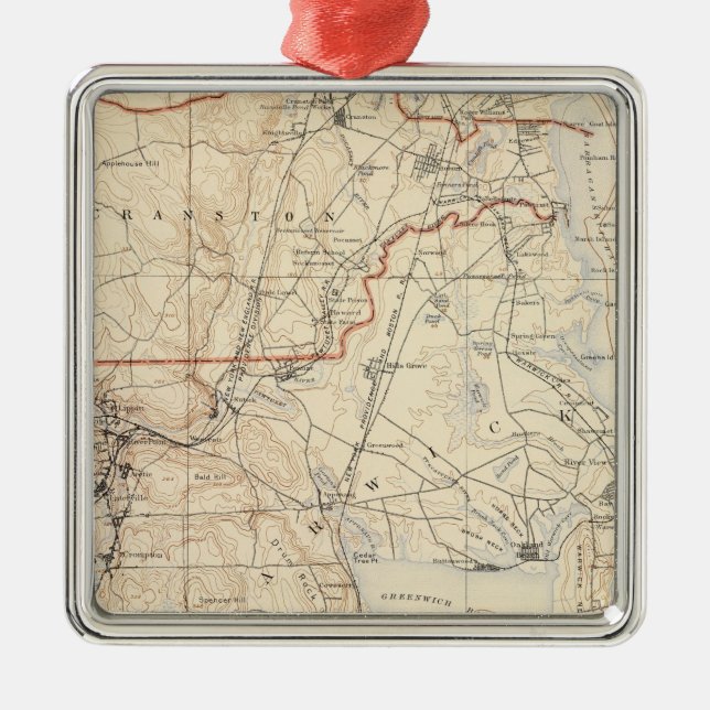 Ornamento De Metal O Condado de Kent, Rhode - ilha (Frente)