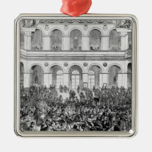 Ornamento De Metal O "Corbeille" na bolsa de Paris, 1873