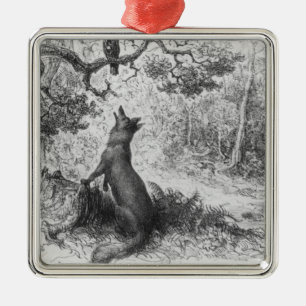 Ornamento De Metal O corvo e o Fox