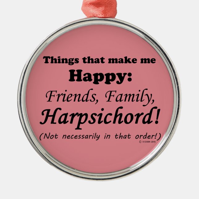 Ornamento De Metal O cravo me deixa feliz (Frente)