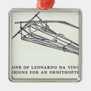 Ornamento De Metal O design de Leonardo da Vinci para um Ornithopter