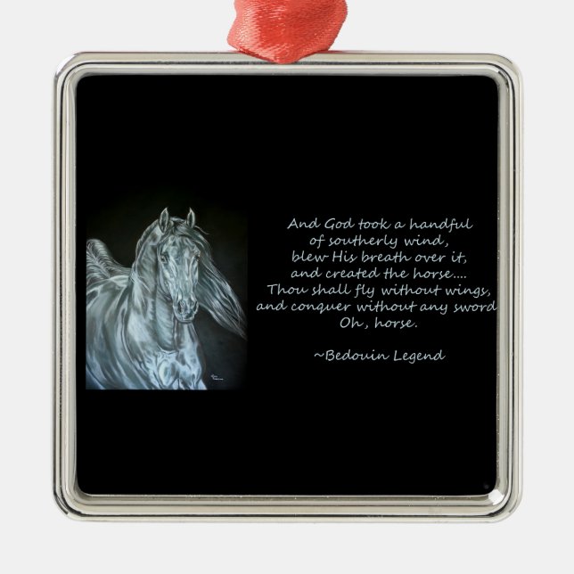Ornamento De Metal O deus criou o cavalo (Frente)