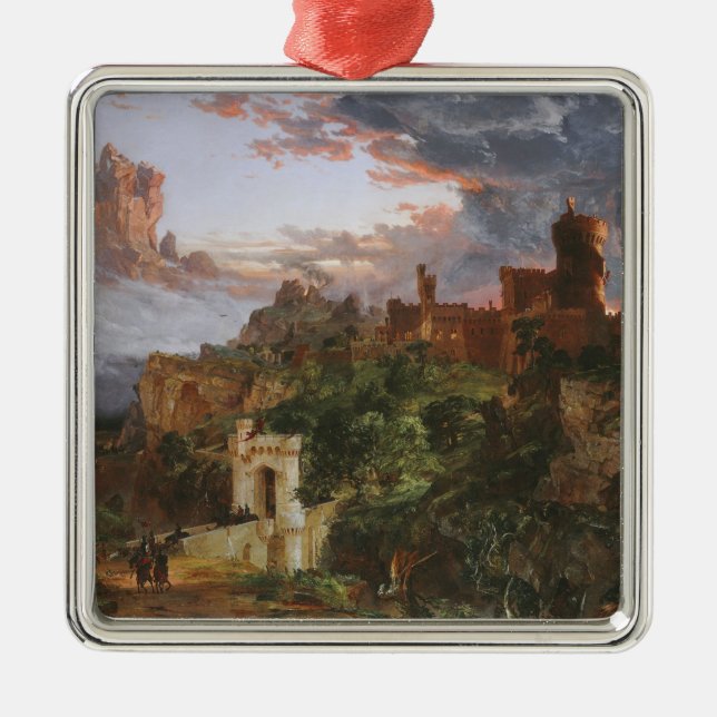 Ornamento De Metal O Espírito da Guerra (Batalha num Castelo Medieval (Frente)