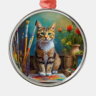 Ornamento De Metal O Gato Artístico