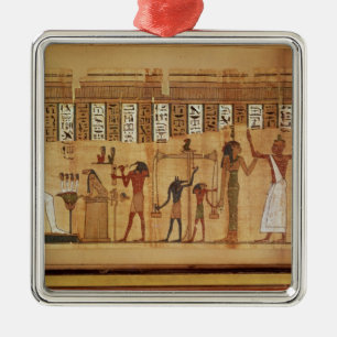 Ornamento De Metal O julgamento de Osiris, detalhe