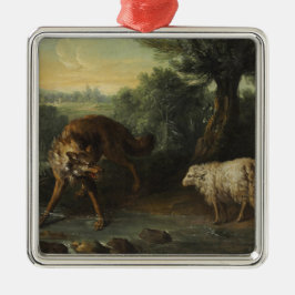 Ornamento De Metal O Lobo e o Lamb (por Jean-Baptiste Oudry)