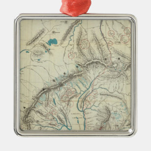 Ornamento De Metal O mapa de Sleem de Alaska central