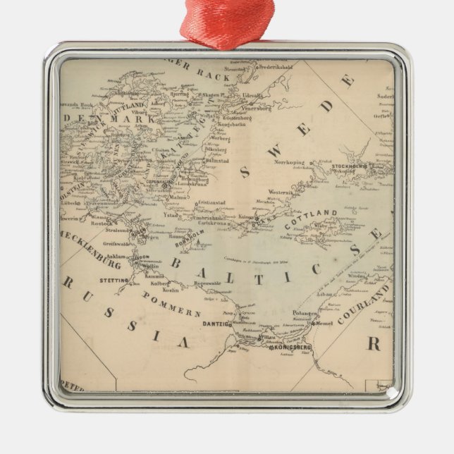 Ornamento De Metal O mar Báltico (Frente)