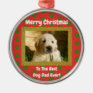 Ornamento De Metal O melhor Pai de cachorro de Natal já fotografou Pe