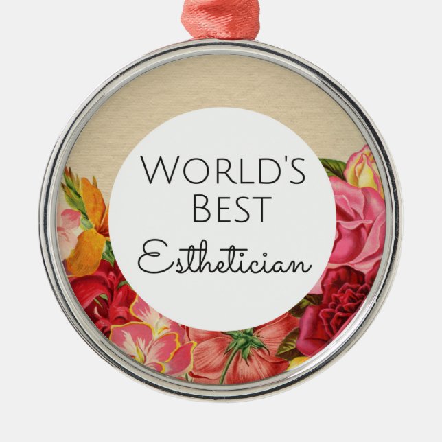 Ornamento De Metal O melhor presente esteticista do mundo (Frente)