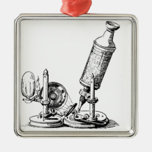 Ornamento De Metal O microscópio de Robert Hooke
