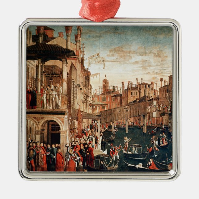 Ornamento De Metal O milagre da relíquia da cruz verdadeira (Frente)