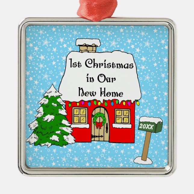 Ornamento De Metal ø Natal em nossa casa nova (Frente)