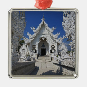 Ornamento De Metal O novo templo todo branco de Wat Rong Khun em