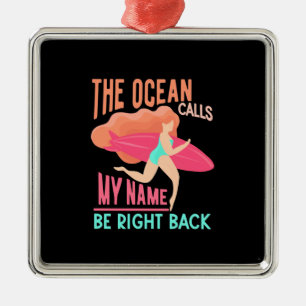 Ornamento De Metal O Oceano chama Surfer