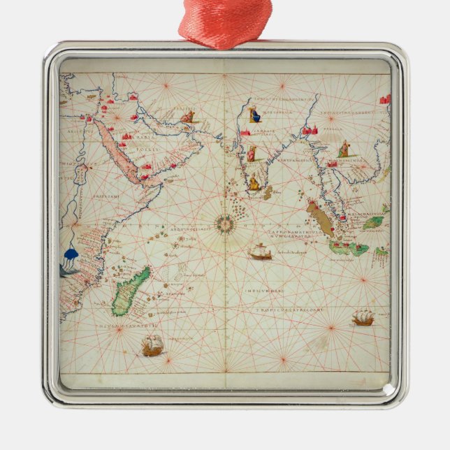 Ornamento De Metal O Oceano Índico (Frente)