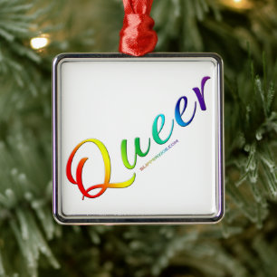 Ornamento De Metal O orgulho estranho de SlipperyJoe colorido palavra