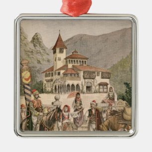 Ornamento De Metal O pavilhão bosniano na exposição universal