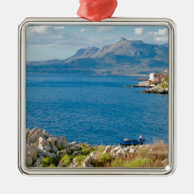 Ornamento De Metal O pescador siciliano (Frente)