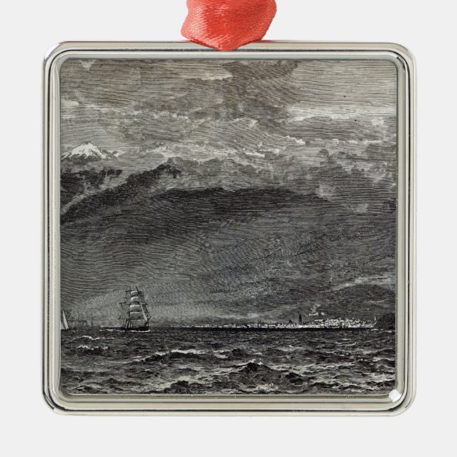 Ornamento De Metal O pico de Teneriffe, Sante Cruz (Frente)