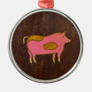 Ornamento De Metal O porco 2009