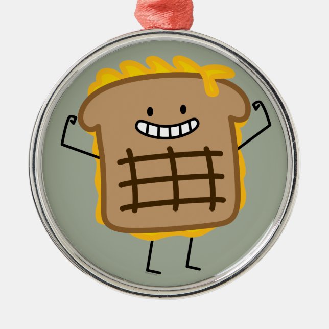 Ornamento De Metal O queijo Cheddar grelhado do sanduíche do queijo (Frente)