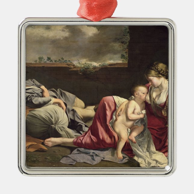 Ornamento De Metal O resto no vôo em Egipto, 1628 (Frente)