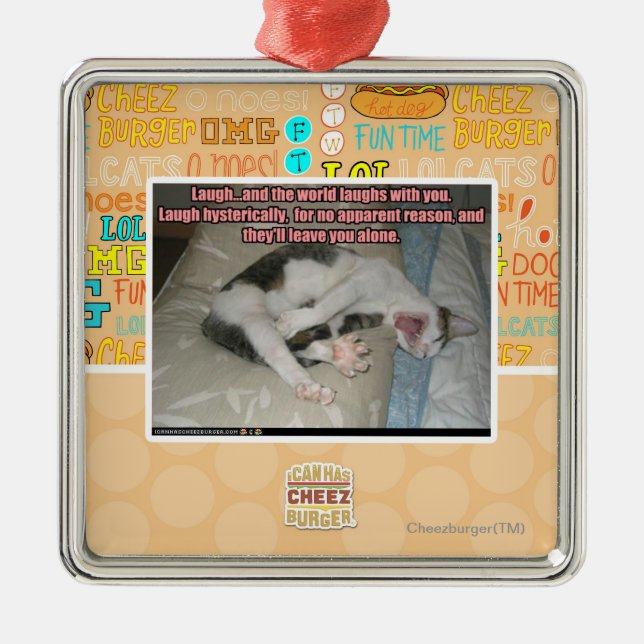 Ornamento De Metal O riso e o mundo riem com você (Frente)