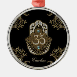 Ornamento De Metal O símbolo elegante Ohm.