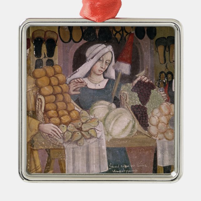 Ornamento De Metal O suporte dos vendedores da fruta (Frente)