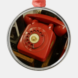 Ornamento De Metal O telefone vermelho velho