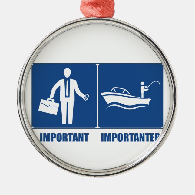 Ornamento De Metal O Trabalho É Importante, A Pesca É Importante (Frente)