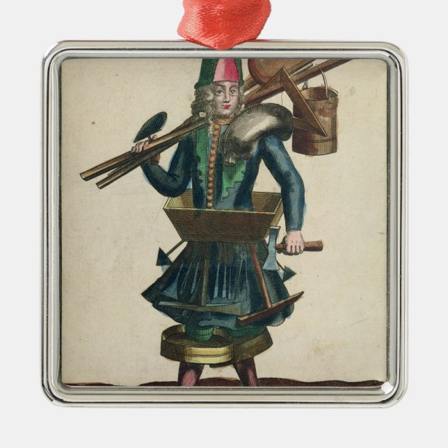 Ornamento De Metal O traje do pedreiro (Frente)