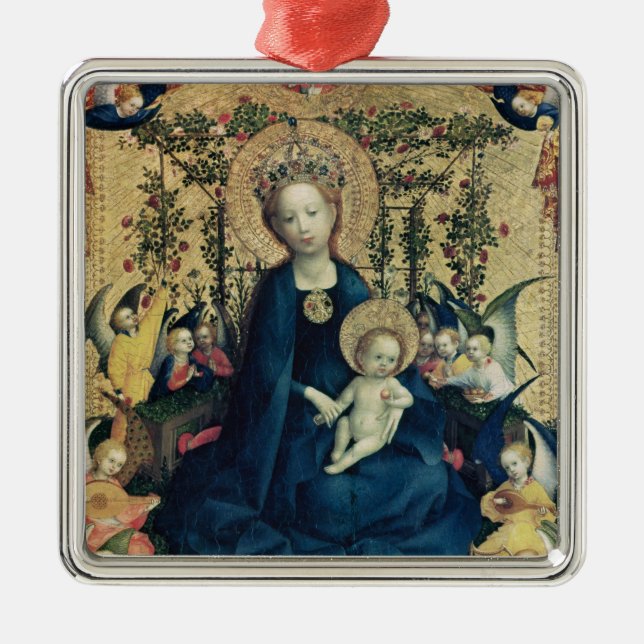 Ornamento De Metal O Virgin de Bush cor-de-rosa (Frente)
