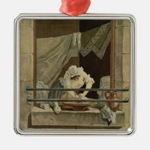 Ornamento De Metal O Washerwoman, gravado por J. Laurent Julien (c1