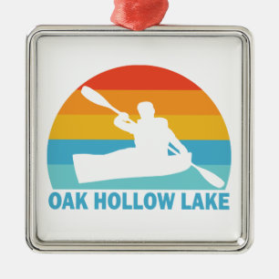 Ornamento De Metal Oak Hollow Lake North Carolina Kayak