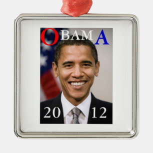 ORNAMENTO DE METAL OBAMA 2012