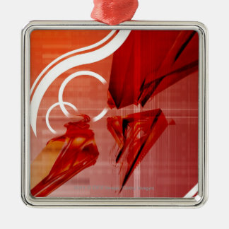 Ornamento De Metal Objetos vermelhos com linhas brancas