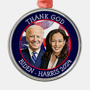 Ornamento De Metal Obrigado Deus Biden e Harris Eleições 2024