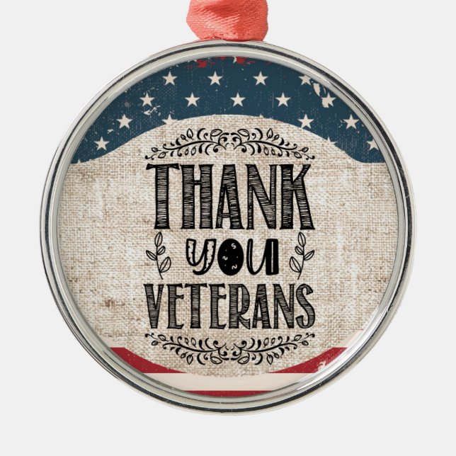 Ornamento De Metal Obrigado Veterans Ornament (Frente)