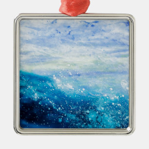 Ornamento De Metal Ocean wave painting, sea foam