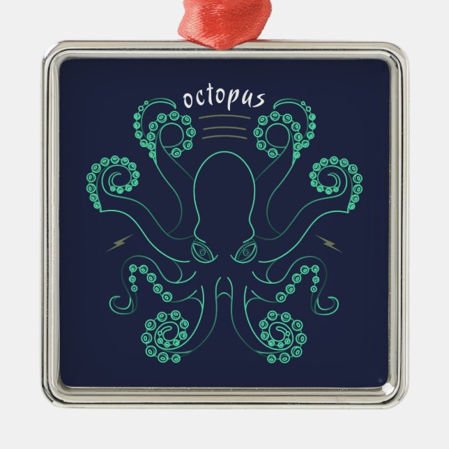 Ornamento De Metal Octopus Cephalopod Tentáculos (Frente)