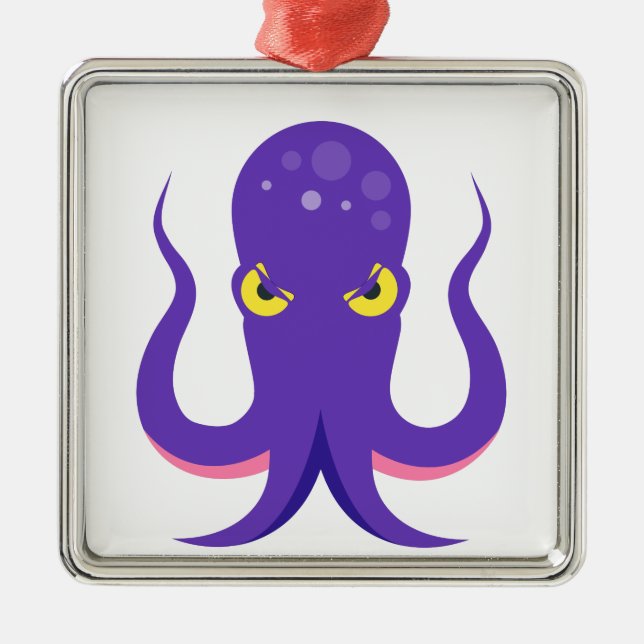 Ornamento De Metal Octopus Purple Squid (Frente)