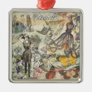 Ornamento De Metal Octopus Vintage e Beleza Bathing