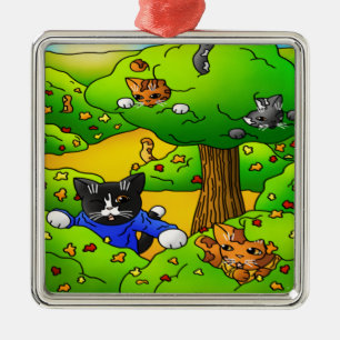 Ornamento De Metal Ocultar e Procurar Gatos