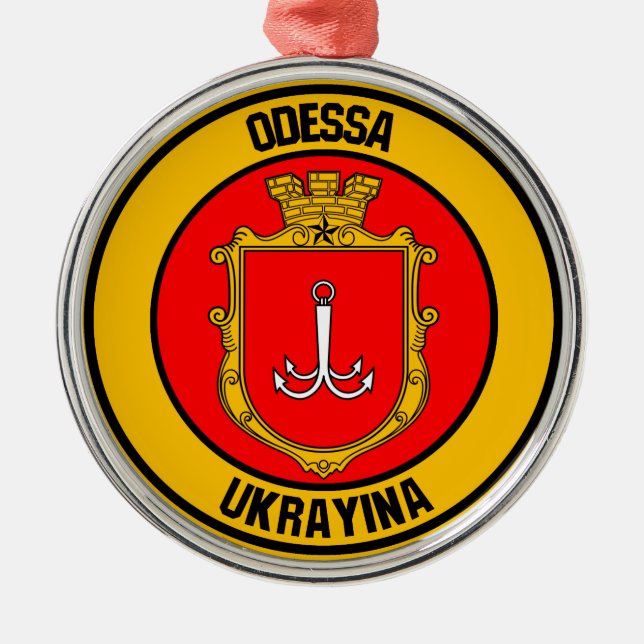 Ornamento De Metal Odessa Round Emblem (Frente)