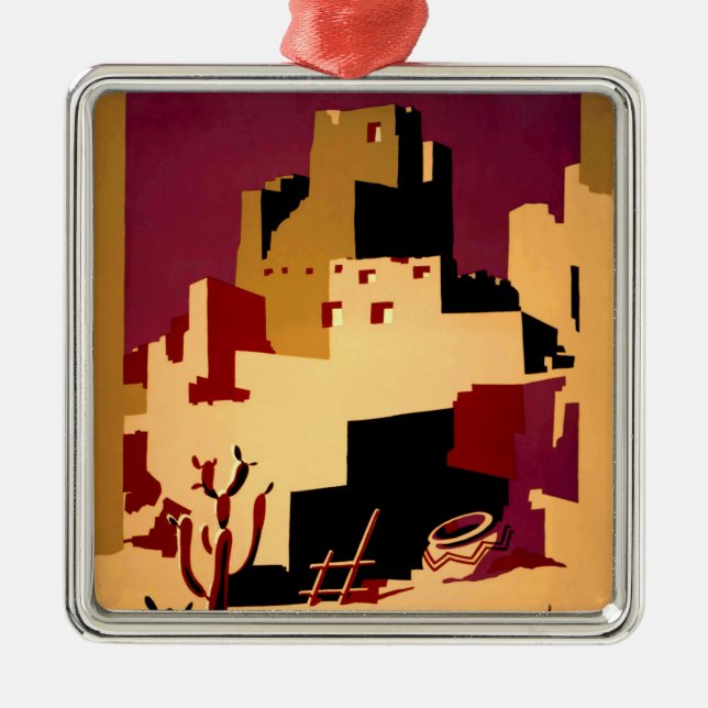 Ornamento De Metal Oeste do Sudoeste Pueblo WPA Nacional (Frente)