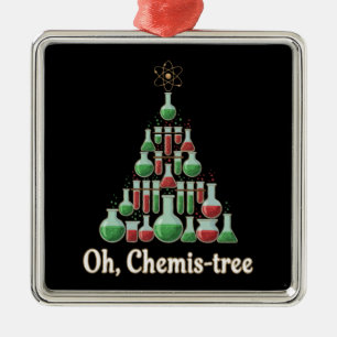 Ornamento De Metal Oh Árvore Química Ciência Divertida Química Natal